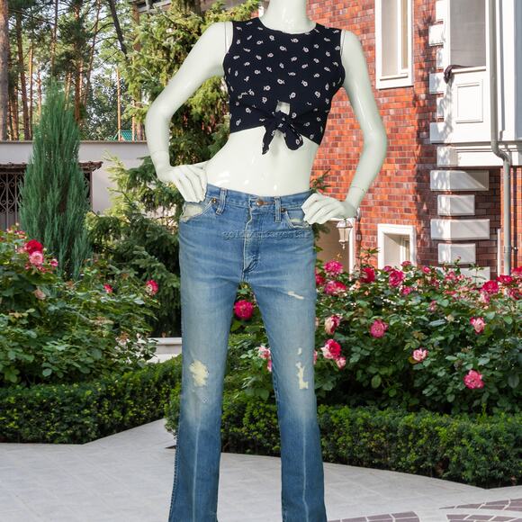 Vintage Ripe Clothing Blue USA Made Cropped Crop Top 3XS - Picture 4 of 10